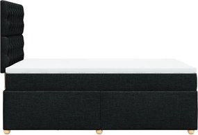 vidaXL Κρεβάτι Boxspring με Στρώμα Μαύρο 120x200 εκ. Υφασμάτινο