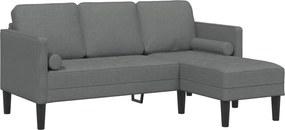 vidaXL Σετ Καναπέ με μαξιλάρι 2 pcs Σκούρο Γκρι Πολυεστέρας