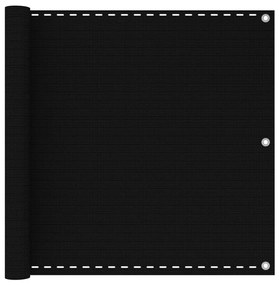 Διαχωριστικό Βεράντας Μαύρο 90 x 400 εκ. από HDPE - Μαύρο