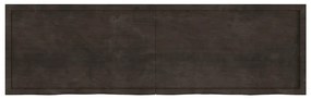 vidaXL Επιφάνεια Τραπεζιού Σκούρο Καφέ 200x60x(2-6)εκ Επεξ. Μασίφ Δρυς