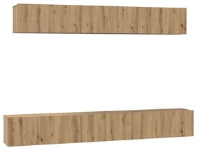 vidaXL Σετ επίπλου τηλεόρασης Επιτοίχιο 5 pcs artisan δρυς
