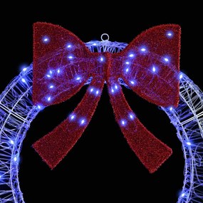 vidaXL Στεφάνι με 80 LED Μπλε 92 x 92 x 9,5 εκ Ακρυλικό