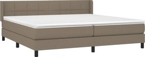 vidaXL Κρεβάτι Boxspring με Στρώμα Taupe 200x200 εκ. Υφασμάτινο