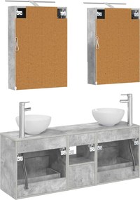 vidaXL Σετ Ντουλαπιών Μπάνιου 5 pcs Γκρι Σκυροδέματος