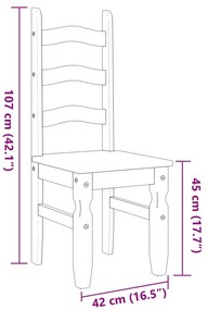 Καρέκλες Τραπεζαρίας Corona 42x47x107 εκ. από Μασίφ Ξύλο Πεύκου - Καφέ