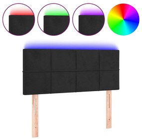 Κεφαλάρι Κρεβατιού LED Μαύρο 90x5x78/88 εκ. Βελούδινο - Μαύρο
