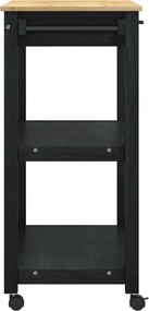 vidaXL Καρότσι Κουζίνας MONZA Μαύρο 84 x 40 x 88,5 εκ.