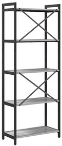 vidaXL Βιβλιοθήκη Γκρι sonoma 60 x 30 x 153 εκ Επεξεργασμένο ξύλο