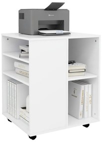 vidaXL Ντουλάπι Τροχήλατο Λευκό 60 x 53 x 72 εκ. από Επεξ. Ξύλο