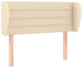 Κεφαλάρι με Πτερύγια Κρεμ 83 x 23 x 78/88 εκ. Υφασμάτινο - Κρεμ