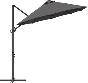 vidaXL Ομπρέλα ηλίου Ανθρακί 372 x 198 x 243 εκ