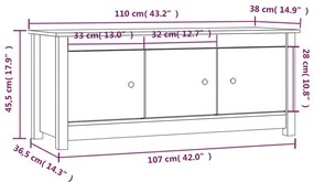 Παπουτσοθήκη Λευκή 110 x 38 x 45,5 εκ. από Μασίφ Ξύλο Πεύκου - Λευκό