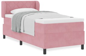 vidaXL Στρώμα Κρεβατιού με Ροζ Ματράκι 90x190 εκ σε Βελούδο