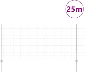 vidaXL Περίφραξη Euro με Στήλη 25 x 1 m Γαλβανισμένος Χάλυβας Ασημί
