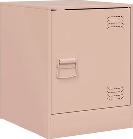 vidaXL Κομοδίνο Ροζ 34,5 x 39 x 44 εκ. από Χάλυβα