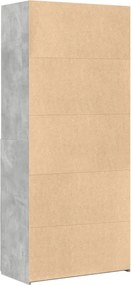 vidaXL Ντουλάπι Γκρι Σκυροδέματος 80x42,5x185 εκ. Επεξεργασμένο Ξύλο