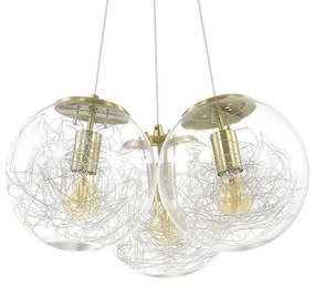 Φωτιστικό Οροφής Mapa Sat 175973 55x39/132cm 3xE27 60W Brass Ideal Lux