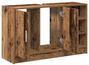 vidaXL Ντουλάπι Νιπτήρα Παλαιωμένο Ξύλο 90x29x55 εκ. Επεξεργασμένο Ξύλο