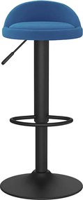 vidaXL Σκαμπό Μπαρ Μπλε Βελούδινο