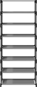 vidaXL Ράφι παπουτσιών 8-βαθμίδων γκρι 54x28x124 cm μη υφασμένο ύφασμα