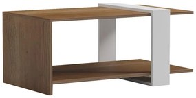 Coffee table Masasi in natural-white color 80x50x35cm 20x15x65 εκ.