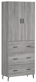 vidaXL Ντουλάπι Γκρι Sonoma 69,5 x 34 x 180 εκ. Επεξεργασμένο Ξύλο