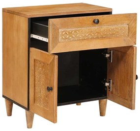 vidaXL Κομοδίνο με ράφι Ανοιχτό καφέ 50 x 33 x 60 εκ Μασίφ ξύλο μάνγκο
