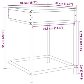 Κομοδίνο Άπειρο Φως LED Μαύρο 40x40x51 εκ. - Μαύρο