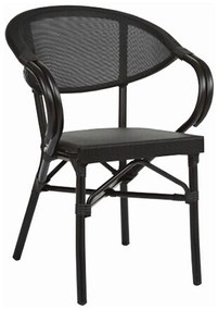 Paris/P-alu Black Armchair  metax-01-00-0658 διάστ.54.0000 x 57.0000 x 82.0000