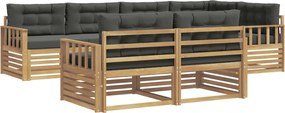 vidaXL Σειρά Καναπέ Εξωτερικού 7 pcs Άσπρο και Ανθρακί Πολυεστέρας