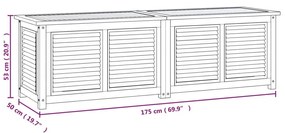 Μπαούλο Αποθήκευσης Κήπου με Τσάντα 175x50x53εκ Μασίφ Ξύλο Teak - Καφέ