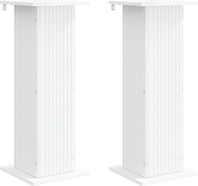 vidaXL Βάση φυτών 2 τμχ. Λευκό 30,5 x 30 x 80,5 εκ Επεξεργασμένο Ξύλο