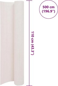 vidaXL Περίφραξη Κήπου Διπλής Όψης Λευκή 110 x 500 εκ.