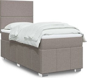 vidaXL Κρεβάτι Boxspring με Στρώμα Taupe 80x200 εκ. Υφασμάτινο