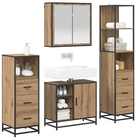 vidaXL Σετ Επίπλων Μπάνιου 4 pcs Artisan Oak Επεξεργασμένο ξύλο