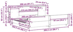 Σκελετός Κρεβ. Χωρίς Στρώμα Καφέ Κεριού 200x200 εκ Μασίφ Πεύκο - Καφέ