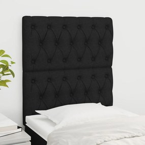 vidaXL Κεφαλάρι Μαύρο 80x7x118/128 εκ. Ύφασμα
