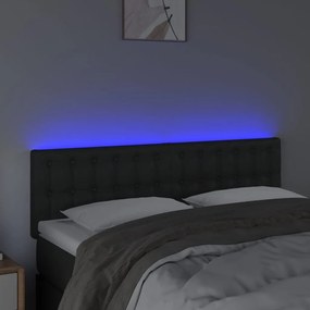 Κεφαλάρι Κρεβατιού LED Μαύρο 144x5x78/88 εκ. Συνθετ. Δέρμα 3121702