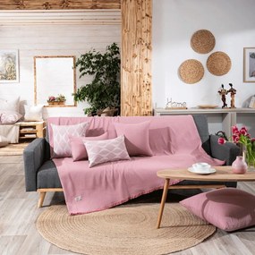 Ριχτάρι Ostia 06 Pink Teoran Πολυθρόνα 180x150cm Βαμβάκι-Πολυέστερ