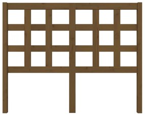 vidaXL Κεφαλάρι Κρεβατιού Μελί 125,5 x 4 x 100 εκ. Μασίφ Ξύλο Πεύκου