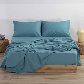 Σεντόνι Διπλο Με Λάστιχο (140x200+30) Nef-Nef Homeware Basic Πετρόλ