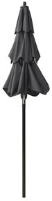 vidaXL Ομπρέλα Κήπου 3 Επιπέδων Ανθρακί 2 μ. με Ιστό Αλουμινίου