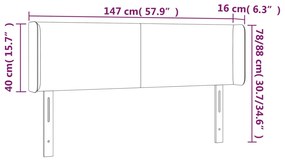 Κεφαλάρι με Πτερύγια Λευκό 147x16x78/88 εκ. Συνθετικό Δέρμα 3118579