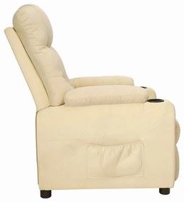 vidaXL Πολυθρόνα Ανακλινόμενη Κρεμ Υφασμάτινη