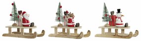 Χριστουγεννιάτικο Στολίδι DKD Home Decor Ξύλο Άη Βασίλης (14 x 6 x 13 cm) (3 pcs)