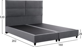 ΚΡΕΒΑΤΙ MILO ΑΠΟ ΓΚΡΙ ΒΕΛΟΥΔΟ HM616.10 ΓΙΑ ΣΤΡΩΜΑ 160x200 EK.