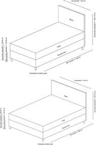 Single Bed Base &amp; Headboard Vitalia 90 x 190 - Anthracite Anthracite