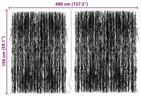 vidaXL Φράχτης από κλαδιά Καφέ 400 x 150 cm Ξύλινη Τρίχα