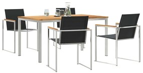 vidaXL Σέτ φαγητού για κήπο 5 pcs Συμπαγές Ξύλο Τικ