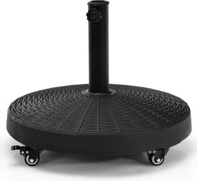 Costway Βάση Ομπρέλας με Ρόδες 23kg Στρογγυλή Μαύρη Φ52 cm OP70852